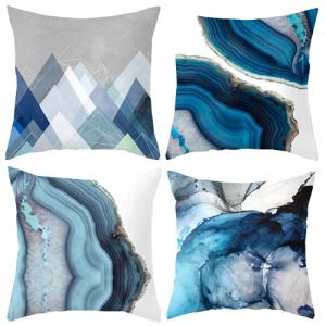 Set of 4 Modern Cotton Linen Pillow Covers