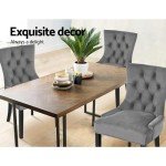 Grey Velvet Dining Chairs - Set of 2