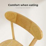 Set of 2 Wooden Dining Chairs - Casual Style