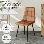 Set of 4 Chic PU Leather Dining Chairs