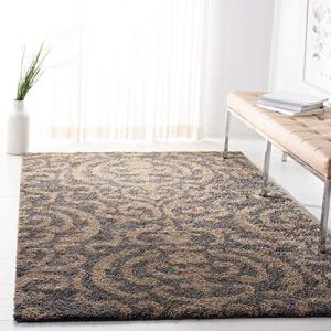 Florida Shag Grey and Beige Rectangular Rug 0.9m x 1.5m