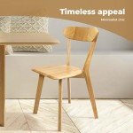 Set of 2 Wooden Dining Chairs - Casual Style