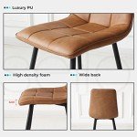 Set of 4 Chic PU Leather Dining Chairs