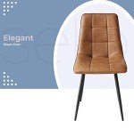 Set of 4 Chic PU Leather Dining Chairs