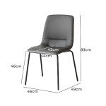 Set of 4 Grey PU Leather Dining Chairs