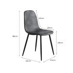 Set of 4 Retro PU Leather Dining Chairs