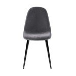 Set of 4 Grey Velvet Dining Chairs