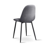 Set of 4 Grey Velvet Dining Chairs