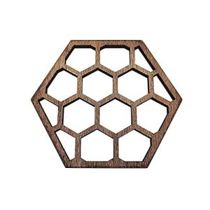 Honeycomb Wooden Coasters – 5-Piece Set