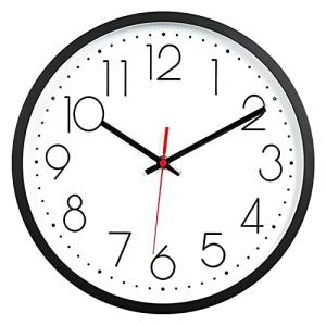 Vaupan Silent 12-Inch Quartz Wall Clock - Black