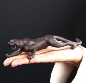 Leopard Ceramic Tea Pet Sculpture for Home Decor