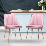 Velvet Pink Dining Chairs for Home and Office