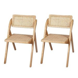 Set of 2 Oak Wooden Dining Chairs