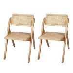 Set of 2 Oak Wooden Dining Chairs