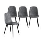 Set of 4 Retro PU Leather Dining Chairs