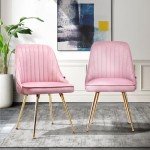 Velvet Pink Dining Chairs for Home and Office