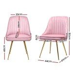 Velvet Pink Dining Chairs for Home and Office
