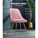 Velvet Pink Dining Chairs for Home and Office