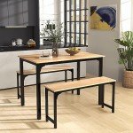 Giantex 3-Piece Farmhouse Dining Table Set for 4