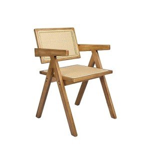 Breathable Rattan Wicker Dining Chairs - Oak