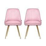 Velvet Pink Dining Chairs for Home and Office