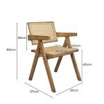 Breathable Rattan Wicker Dining Chairs - Oak