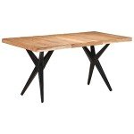 Solid Acacia Wood Dining Table 160x80 cm