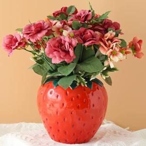 Arawat Strawberry Ceramic Decorative Flower Vase
