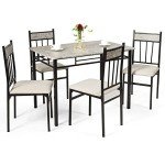 Modern 5-Piece Dining Table Set with Chairs