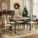 Modern 5-Piece Dining Table Set with Chairs