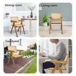 Breathable Rattan Wicker Dining Chairs - Oak