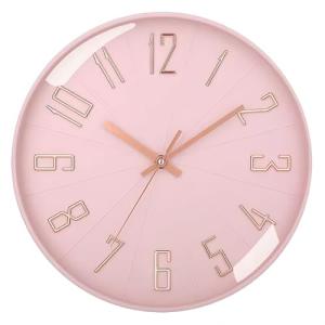 Large Silent Battery Operated Wall Clock - Pink