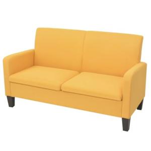 Yellow Modern 2-Seater Sofa with Pinewood Frame