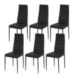 Giantex Set of 6 Black Dining Chairs
