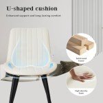 Cream Upholstered Dining Chairs with Metal Legs, Set of 2
