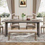 Rustic Farmhouse 71" Dining Table for 6-8