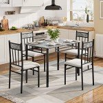 Modern 5-Piece Dining Table Set with Chairs