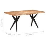 Solid Acacia Wood Dining Table 160x80 cm