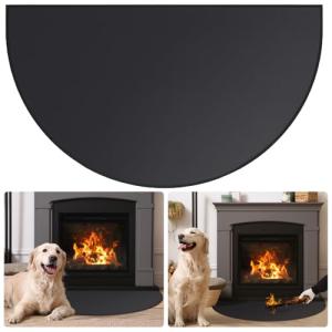 Fireproof Half Round Fireplace Mat 32x60 Inch