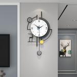 Large Modern Silent Wall Clock with Deer Design