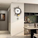 Large Modern Silent Wall Clock with Deer Design