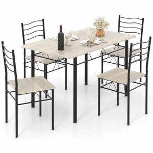 5-Piece Modern Dining Table and Chair Set