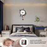 Large Modern Silent Wall Clock with Deer Design