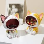 Cute White Cat Statue for Home Decor and Storage