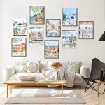 Vintage Travel Cities Poster Art Set of 9