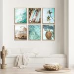 Coastal Beach Wall Art Set of 6 Prints