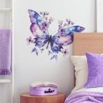 Purple Butterfly Peel and Stick Wall Art Decor
