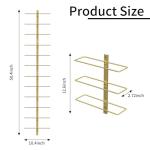 Wall-Mounted Gold Wine Rack Holds 12 Bottles