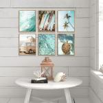Coastal Beach Wall Art Set of 6 Prints