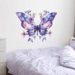 Purple Butterfly Peel and Stick Wall Art Decor